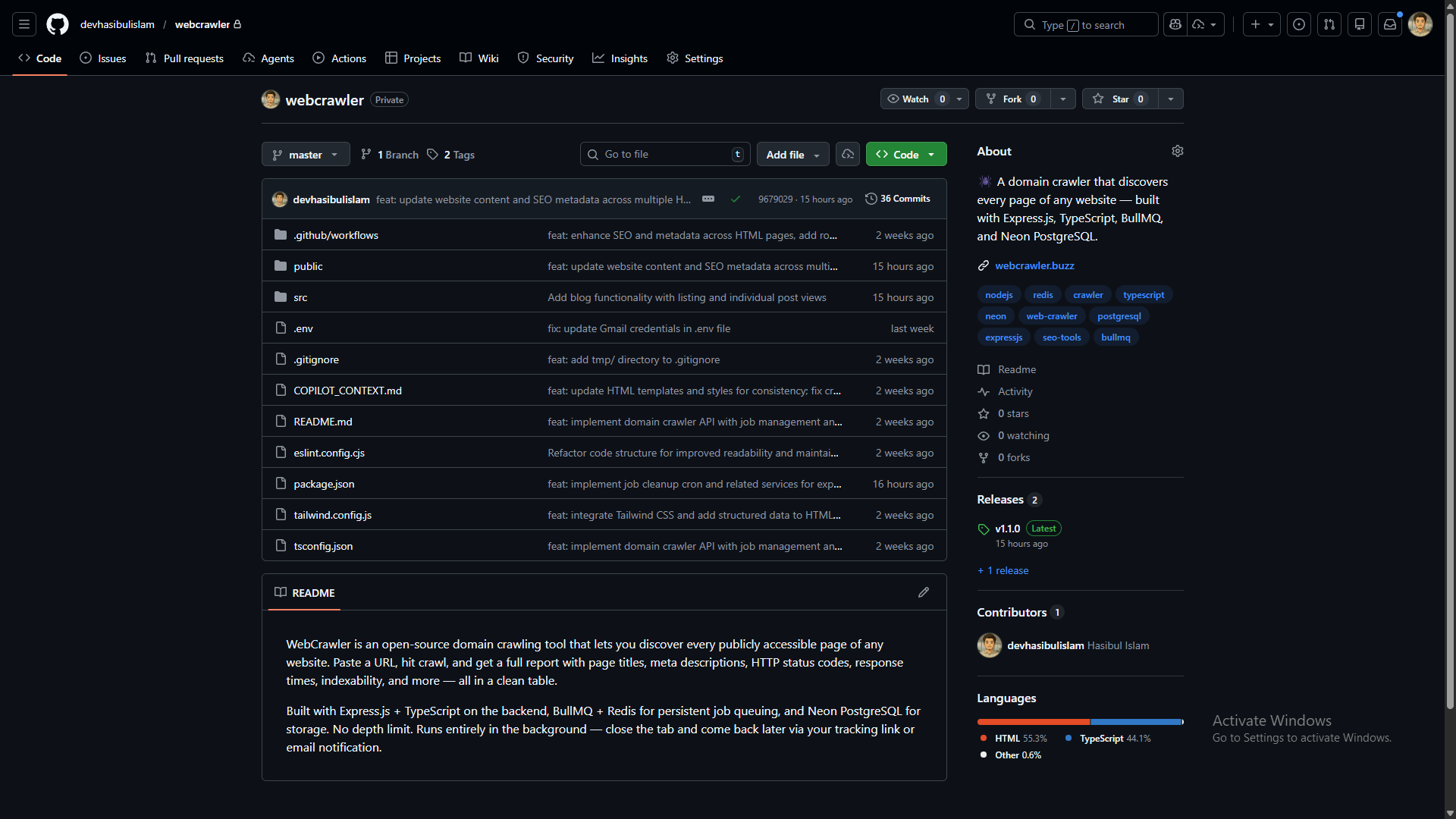 WebCrawler.buzz GitHub Repository